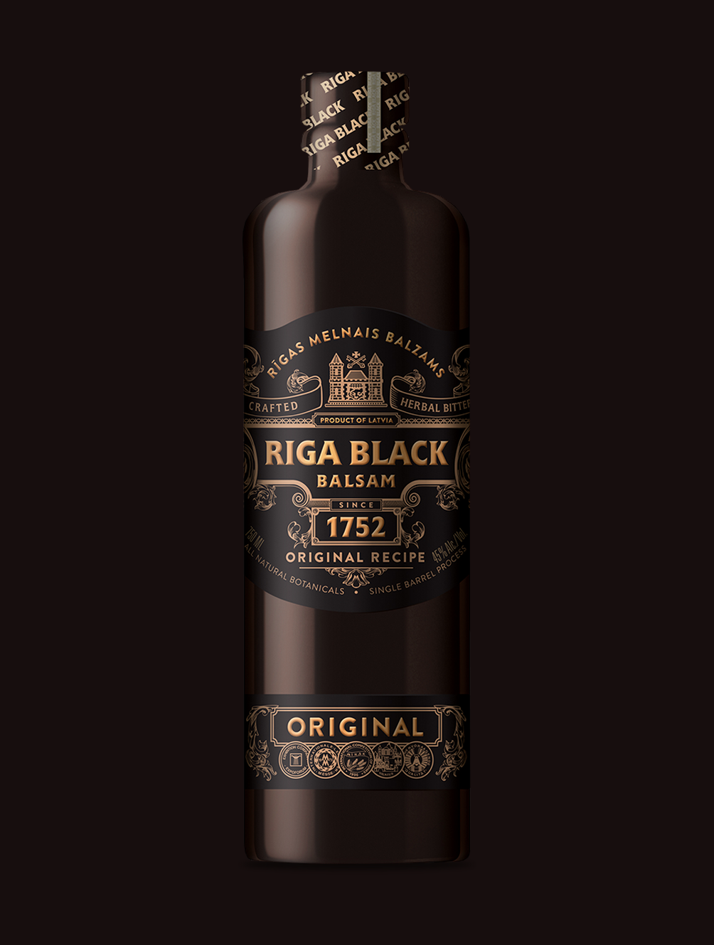 Riga Black Balsam herbal bitter packaging