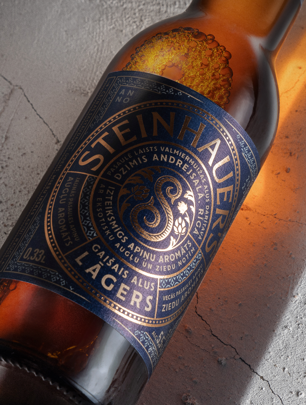 Steinhauer's lager identity & packaging