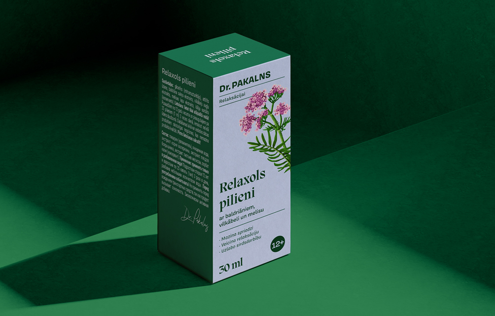 Dr. Pakalns herbal medicine packaging