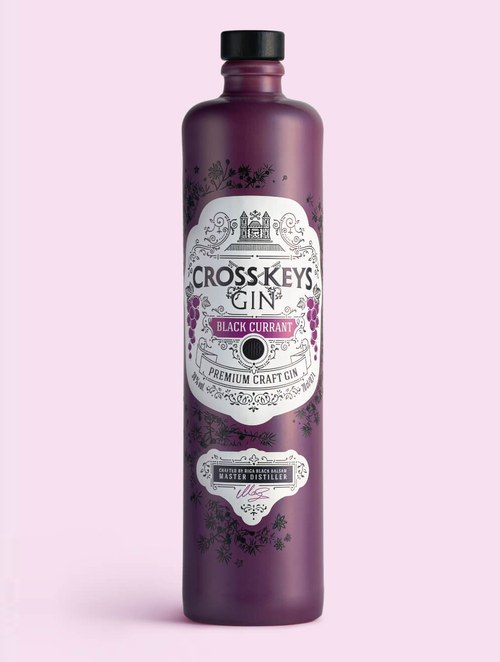 CrossKeys Black Currant Gin packaging