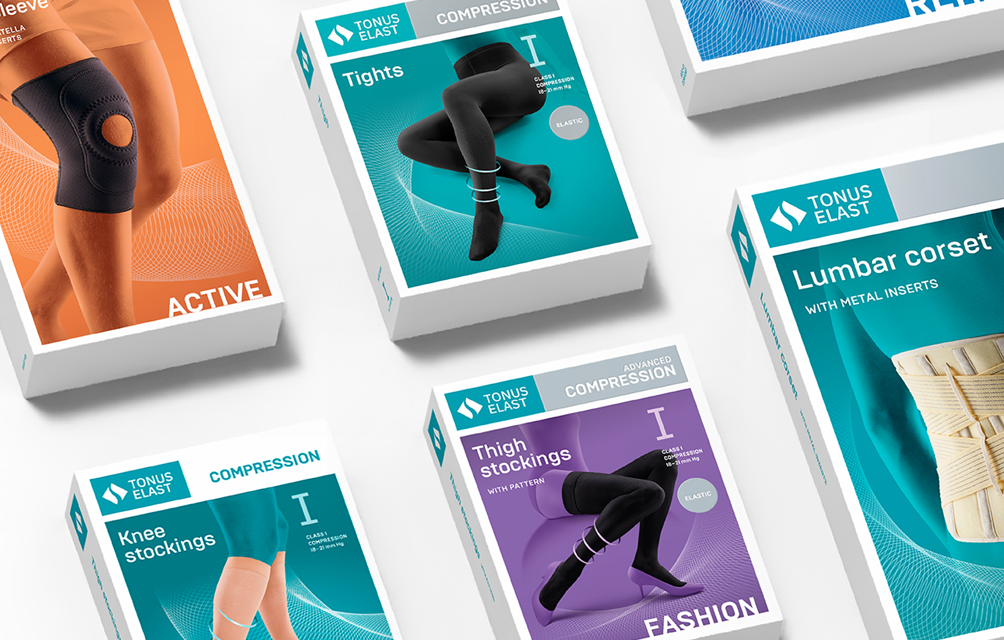 Tonus Elast elastic medical products identity & packaging