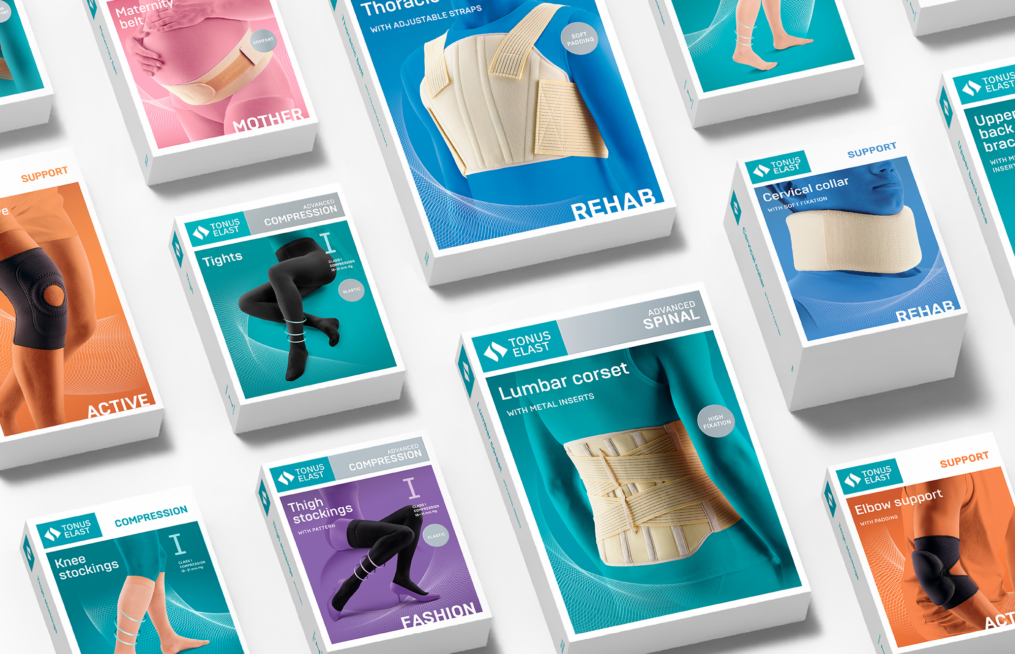 Tonus Elast elastic medical products identity & packaging