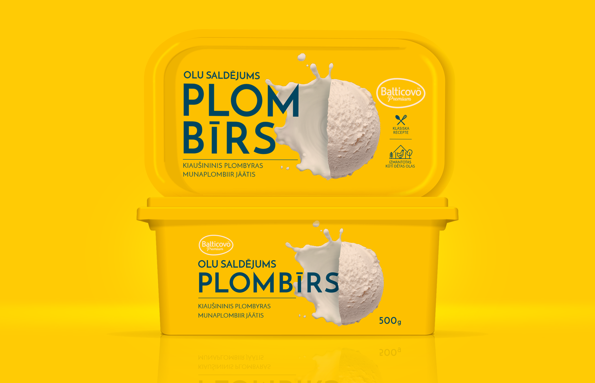 Balticovo egg ice cream packaging