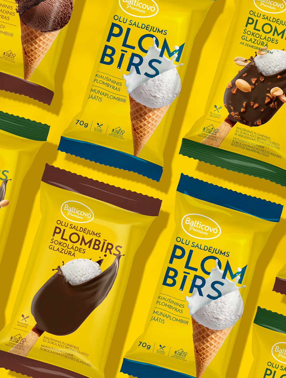 Balticovo egg ice cream packaging