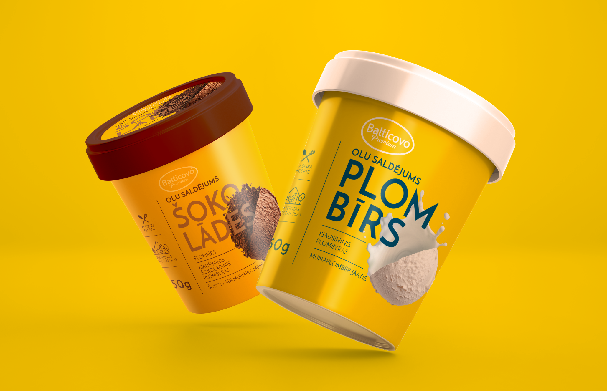 Balticovo egg ice cream packaging