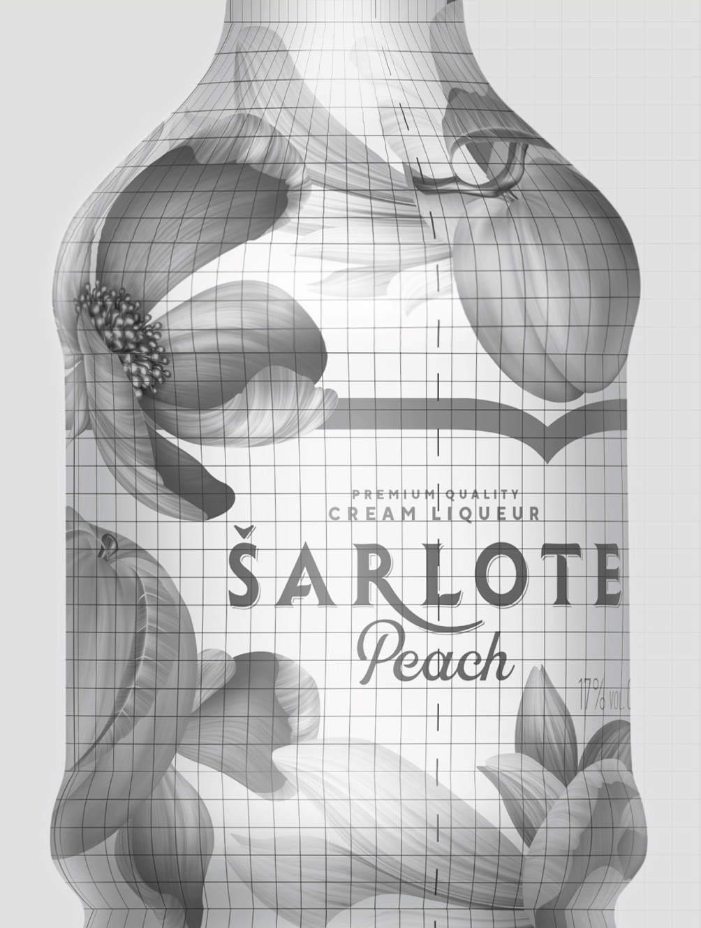 Šarlote Peach liquer packaging