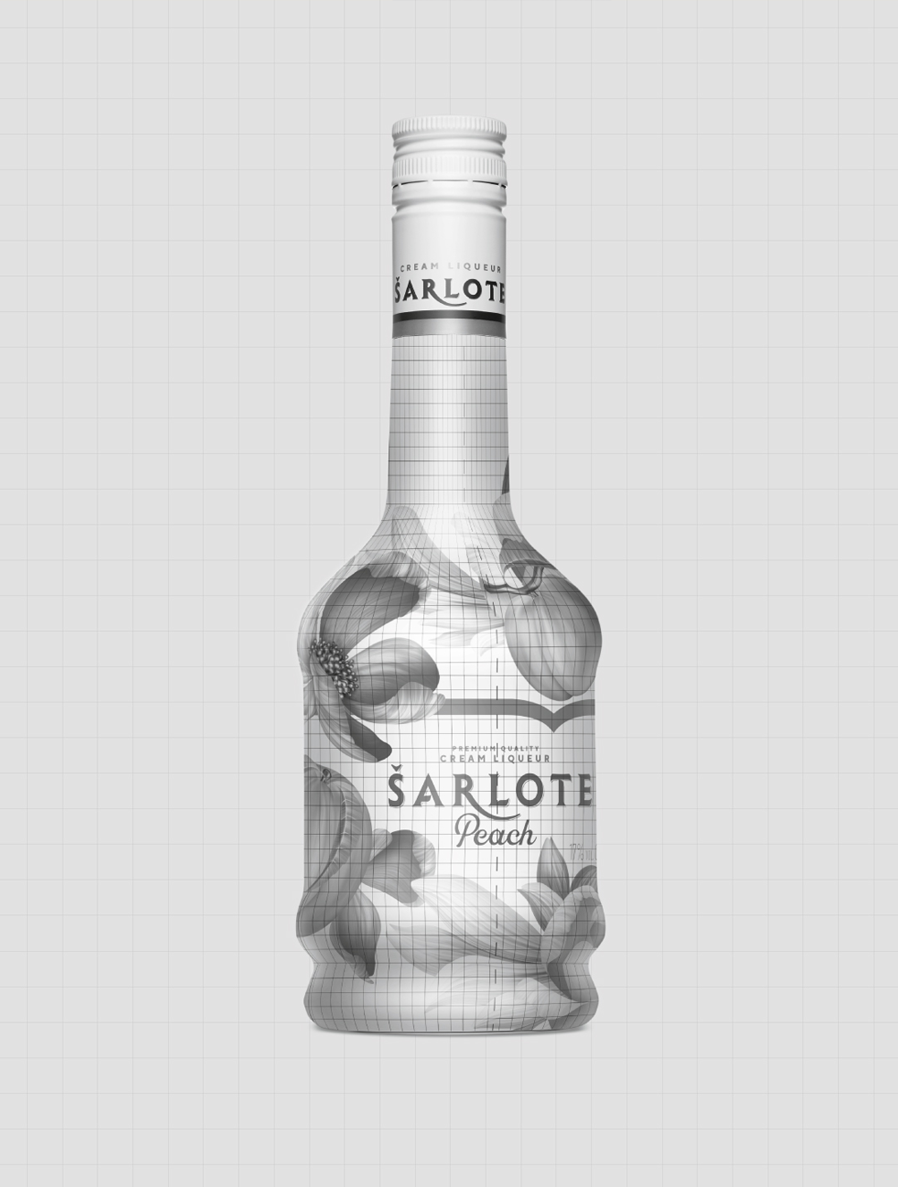 Šarlote Peach liquer packaging